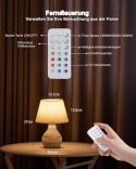 Bezprzewodowa ceramiczna lampa stołowa z timerem, ściemniana, pilot