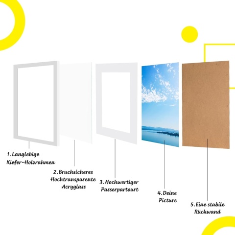 Biała ramka na zdjęcia z drewna sosnowego 40 x 50 cm