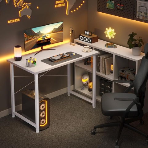 Biurko prostokątne ODK 120 x 50 x 74 cm biale nowoczesne