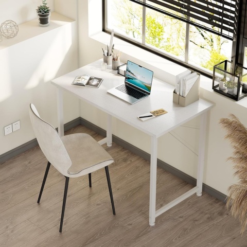 Biurko prostokątne ODK 120 x 50 x 74 cm biale nowoczesne