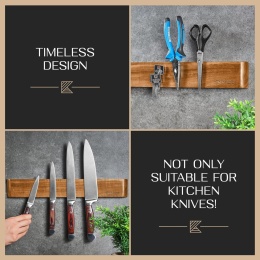 DREWNIANA LISTWA MAGNETYCZNA UCHWYT NA NOŻE 45 CM