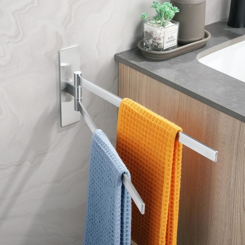 Dvocel Wieszak na ręczniki, obrotowy, 2-ramienny, bez wiercenia