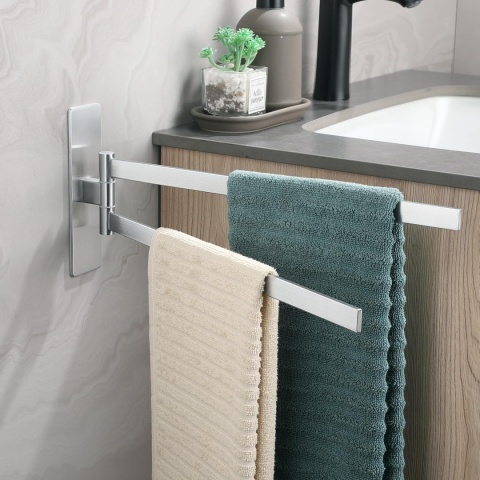 Dvocel Wieszak na ręczniki, obrotowy, 2-ramienny, bez wiercenia