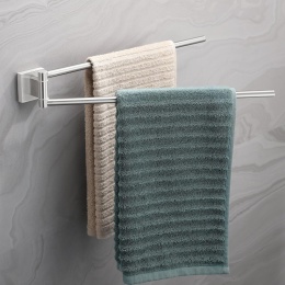 Dvocel Wieszak na ręczniki, obrotowy, 2-ramienny, ze szczotkowanej stali nierdzewnej 304