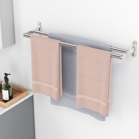 YUMORE Wieszak na ręczniki, podwójny wieszak na ręczniki, 60 cm