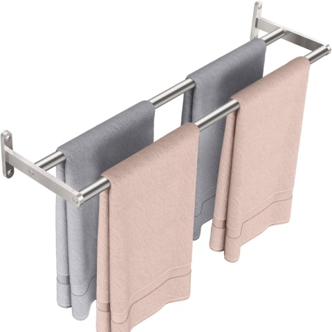 YUMORE Wieszak na ręczniki, podwójny wieszak na ręczniki, 60 cm