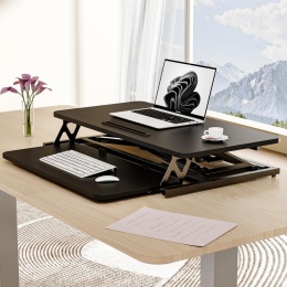 ERGOMAKER Konwerter biurka stojącego z regulacją wysokości, czarne P654