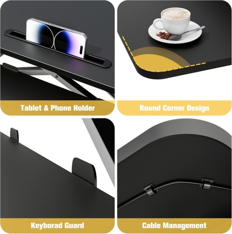 ERGOMAKER Konwerter biurka stojącego z regulacją wysokości, czarne P654