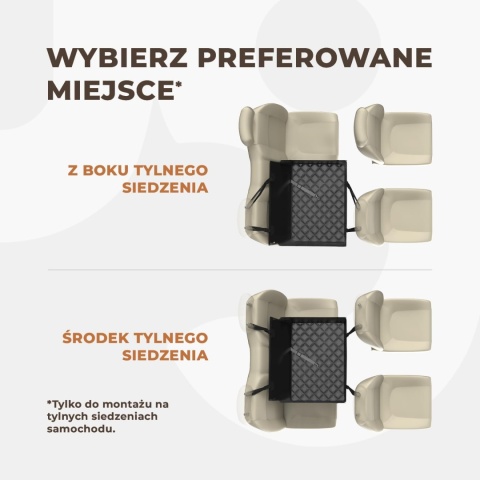 Fotelik samochodowy dla psa WUGLO czarny L tkanina wodoodporny