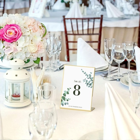 HIIMIEI Podstawka stołowa A5 skośna, 6 sztuk A5 ramka na zdjęcia złota, akrylowy