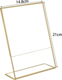 HIIMIEI Podstawka stołowa A5 skośna, 6 sztuk A5 ramka na zdjęcia złota, akrylowy