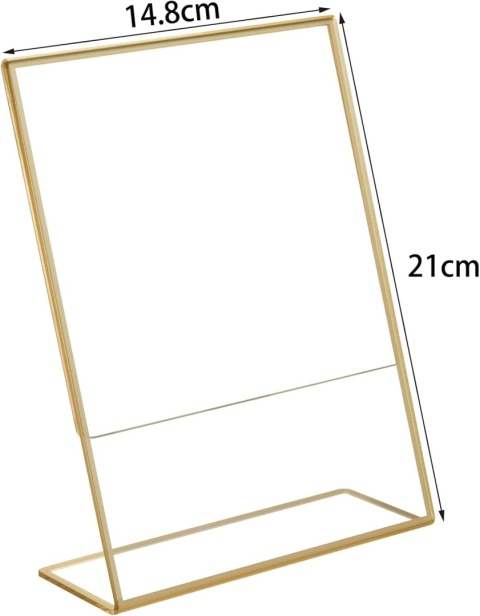 HIIMIEI Podstawka stołowa A5 skośna, 6 sztuk A5 ramka na zdjęcia złota, akrylowy
