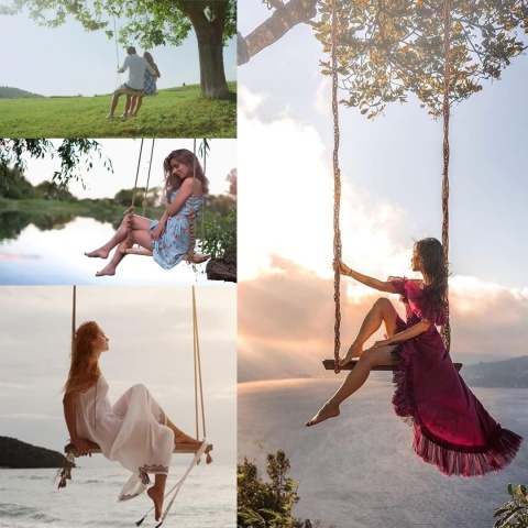 HUŚTAWKA OGRODOWA DLA DZIECI I DOROSŁYCH XXL (60x25cm) BUKOWA