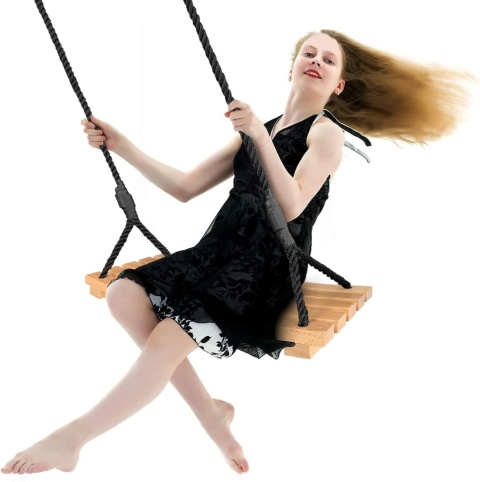 HUŚTAWKA OGRODOWA DLA DZIECI I DOROSŁYCH XXL (60x25cm) BUKOWA