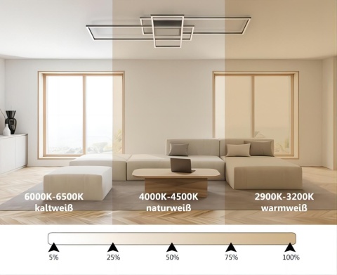 IMPTS Lampa sufitowa LED, 105 x 42 cm, ściemniana lampa sufitowa LED z pilotem
