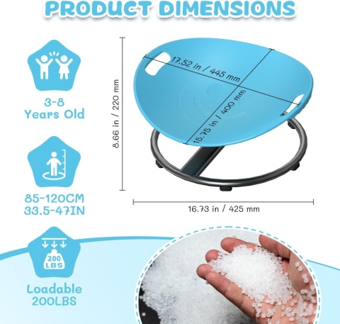 KARUZELA MINI OBROTOWE SIEDZISKO SENSORYCZNE Krzesło obrotowe