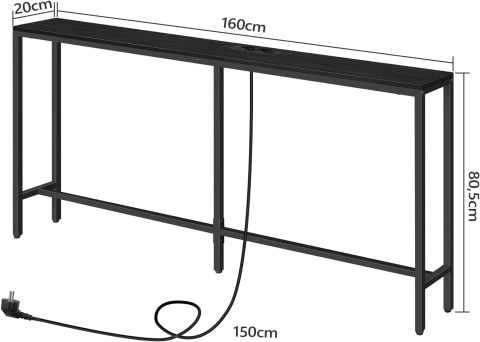 KONSOLA WEJŚCIOWA WĄSKA Z STACJĄ ŁADOWANIA USB