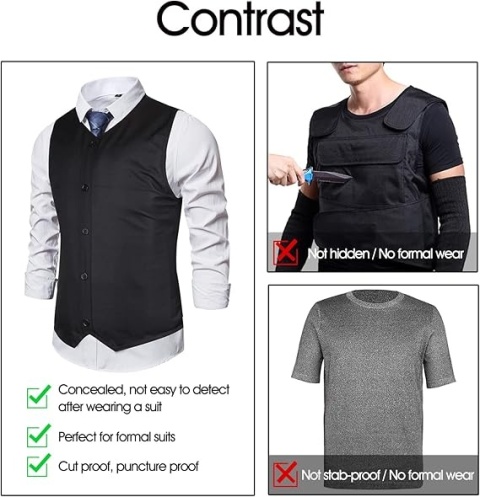 Kamizelka ochronna taktyczna dla mężczyzn, wąski krój, ochrona bezpieczeństwa