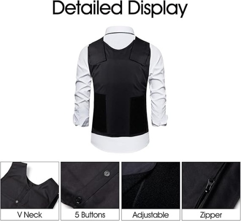 Kamizelka ochronna taktyczna dla mężczyzn, wąski krój, ochrona bezpieczeństwa