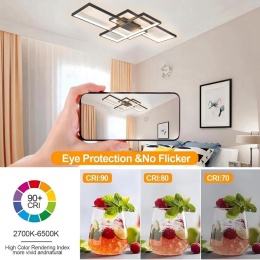 Lampa Sufitowa LED do salonu 105 cm nowoczesna ściemniana z pilotem