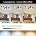 Lampa Sufitowa LED do salonu 105 cm nowoczesna ściemniana z pilotem