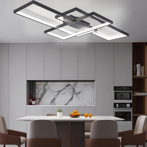 Lampa Sufitowa LED do salonu 105 cm nowoczesna ściemniana z pilotem