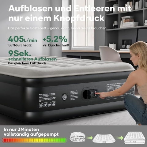 MATERAC OLARHIKE 203 X 152 X 46 CM Z WBUDOWANĄ POMPĄ ELEKTRYCZNĄ