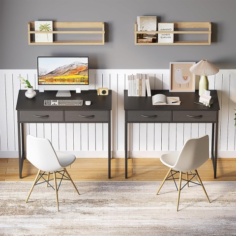 Małe biurko komputerowe z szufladami – 80 cm do małych przestrzeni WOHOMO