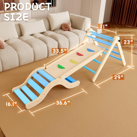 Montessori Indoor zestaw do zabawy: 7 w 1 ze zjeżdżalnią,
