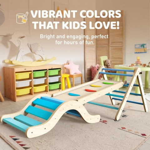 Montessori Indoor zestaw do zabawy: 7 w 1 ze zjeżdżalnią,