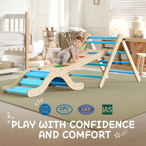 Montessori Indoor zestaw do zabawy: 7 w 1 ze zjeżdżalnią,