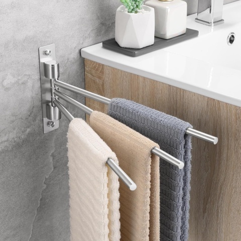 OETAMS Wieszak na ręczniki, 180°, obrotowy 3-ramienny