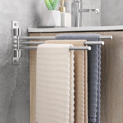 OETAMS Wieszak na ręczniki, 180°, obrotowy 3-ramienny