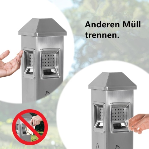 POPIELNICA POPIELNICZKA Z KOSZEM NA ŚMIECI STOJĄCA