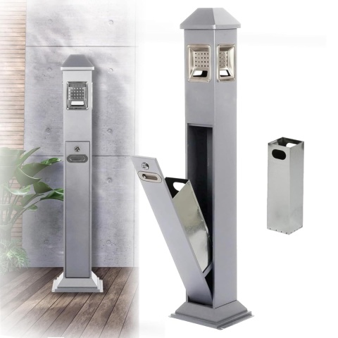 POPIELNICA POPIELNICZKA Z KOSZEM NA ŚMIECI STOJĄCA