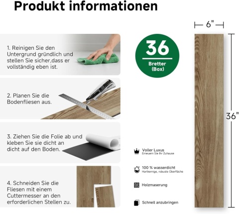 Panele Winylowe Samoprzylepne 5m² Deski parkiet WODOODPORNE