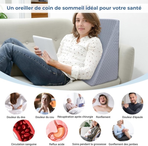 Poduszka Do Spania 60 x 50 30 cm Trojkątna Klin Poduszka Ortopedyczna