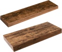 Półki wiszące Półka ścienna, drewniane półki zestaw 2 szt. 40 cm i 60 cm