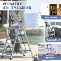 Produkt bez nazwDrabina Składana Aluminiowa 4 Stopnie 150kg Antypoślizgowa XinSunho