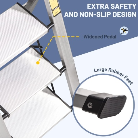 Produkt bez nazwDrabina Składana Aluminiowa 4 Stopnie 150kg Antypoślizgowa XinSunho