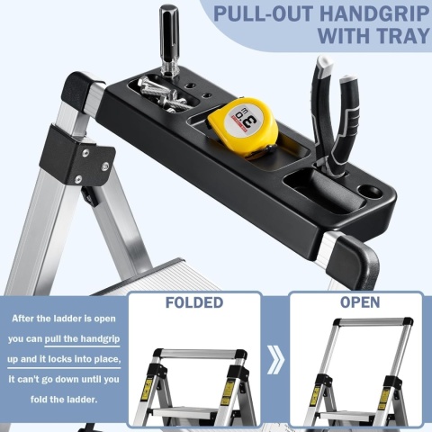 Produkt bez nazwDrabina Składana Aluminiowa 4 Stopnie 150kg Antypoślizgowa XinSunho