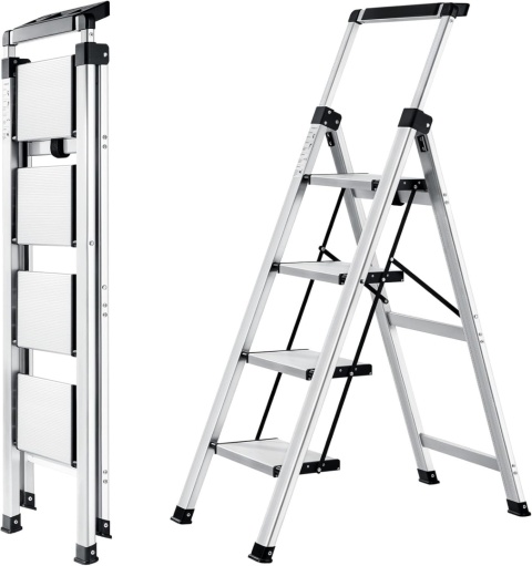 Produkt bez nazwDrabina Składana Aluminiowa 4 Stopnie 150kg Antypoślizgowa XinSunho