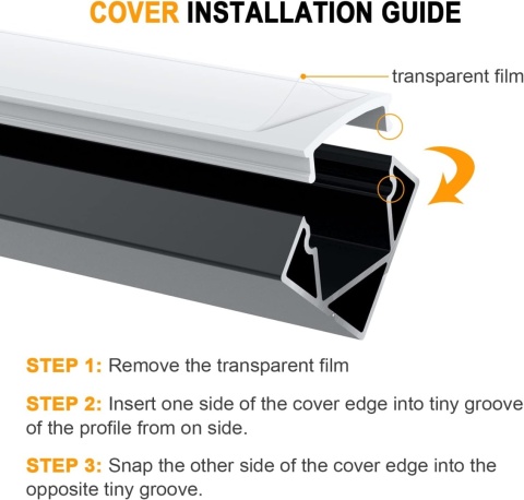 Profil LED, Aluminiowy 6 × 1 m, Kształt Litery V 45 Stopni