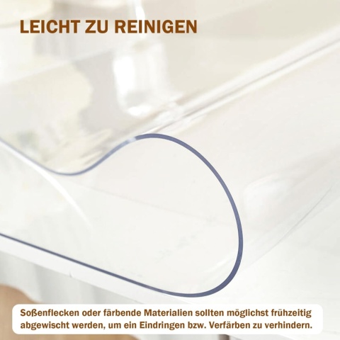 Przeźroczysty Obrus PVC Wodoodporny Trwały Wytrzymały 240 x 100 cm