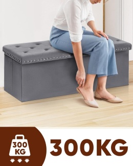 Pufa Skrzynia Pikowana Tapicerowana Glamour Kufer 110x40x45