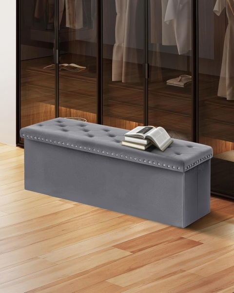 Pufa Skrzynia Pikowana Tapicerowana Glamour Kufer 110x40x45