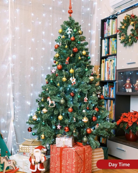 CHOINKA SZTUCZNA PREMIUM KOŃCÓWKI PE + PVC REALISTYCZNA 180 CM + STOJAK