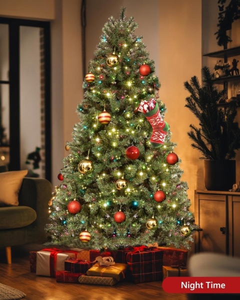 CHOINKA SZTUCZNA PREMIUM KOŃCÓWKI PE + PVC REALISTYCZNA 180 CM + STOJAK