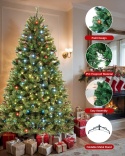 CHOINKA SZTUCZNA PREMIUM KOŃCÓWKI PE + PVC REALISTYCZNA 180 CM + STOJAK