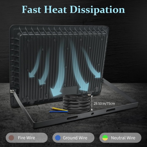 REFLEKTOR ZEWNĘTRZNY LED 600 W 60000 LM 6000 K Mocny Premium